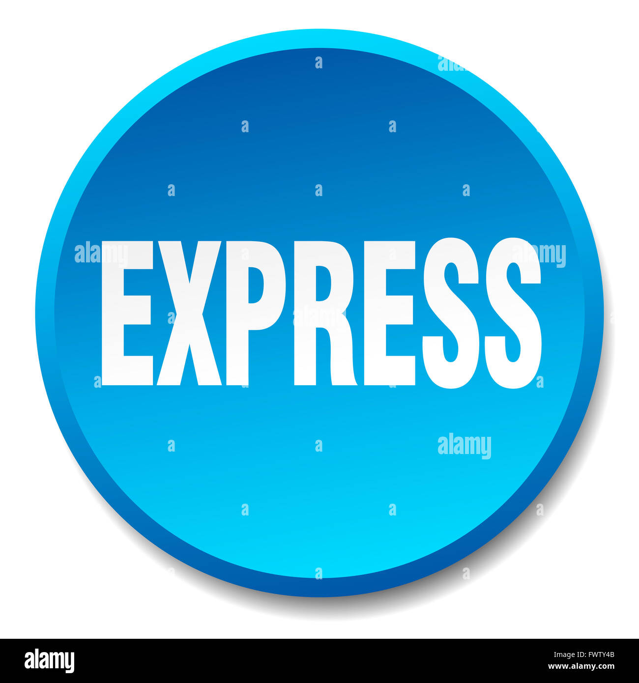 express blue round flat isolated push button Stock Photo - Alamy