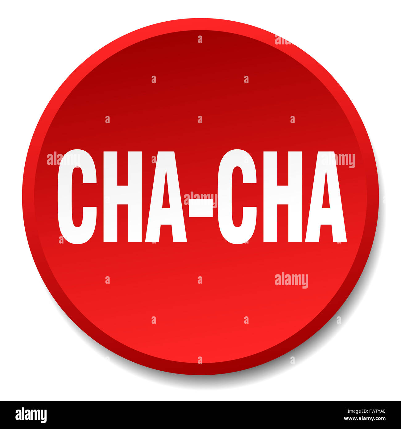 cha-cha red round flat isolated push button Stock Photo - Alamy