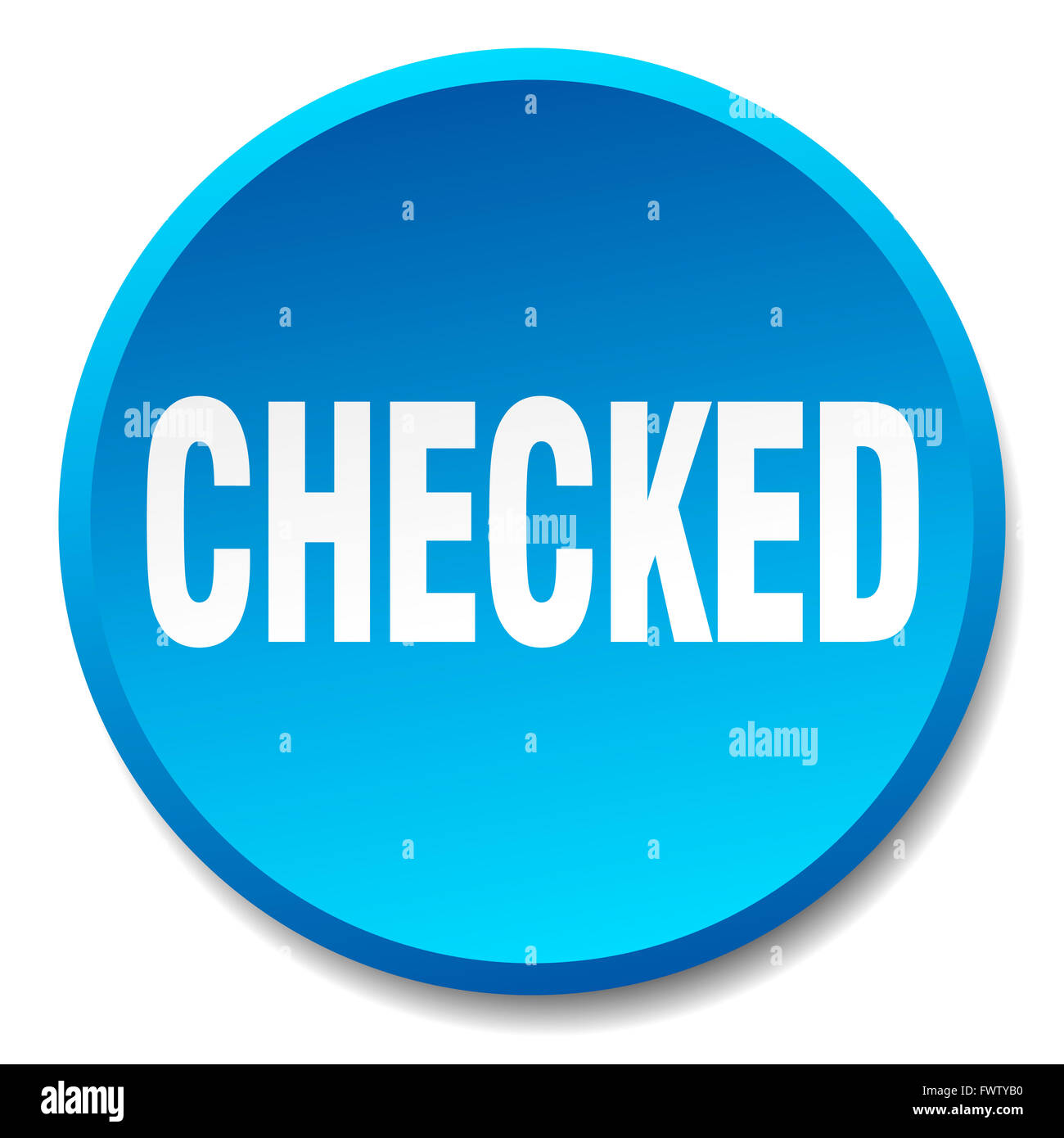 Round Check Blue checked blue round flat isolated push button Stock Photo - Alamy