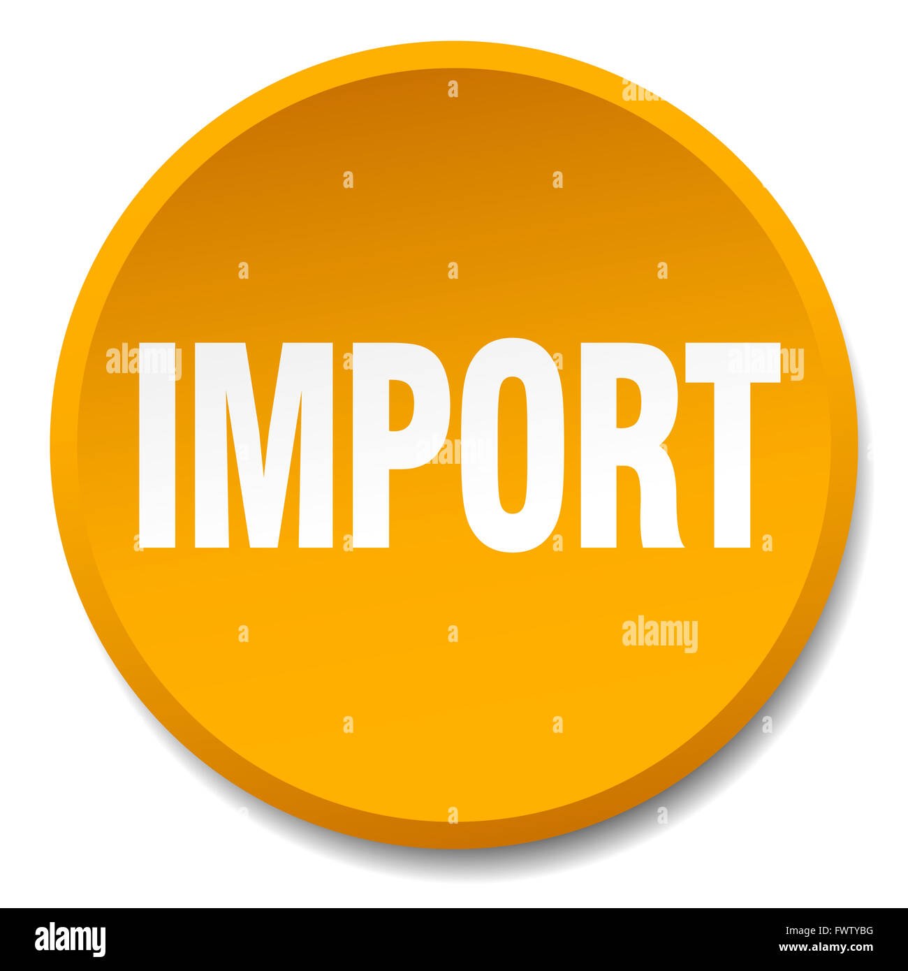 import orange round flat isolated push button Stock Photo - Alamy
