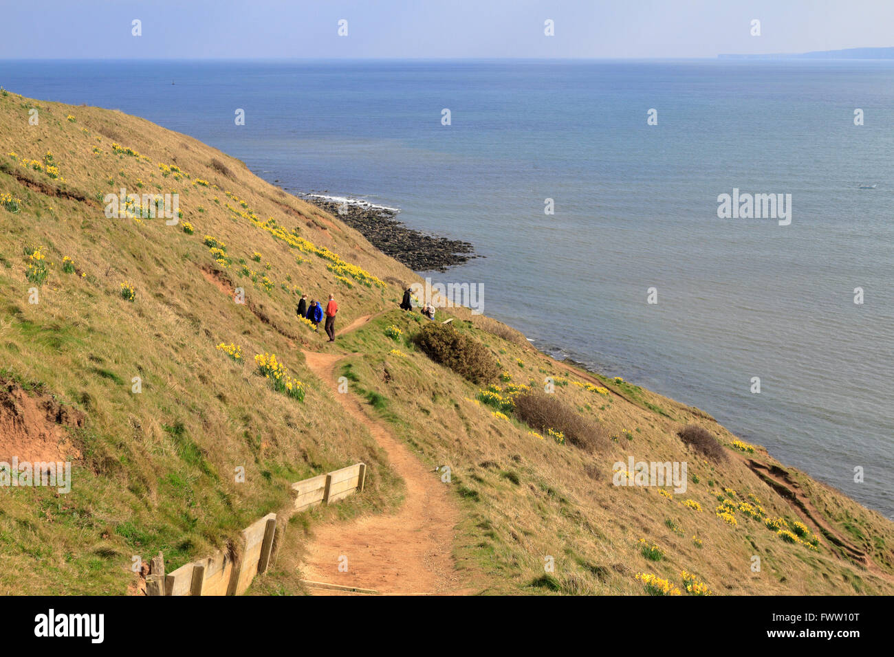 Filey brigg yorkshire walkers hi-res stock photography and images - Alamy