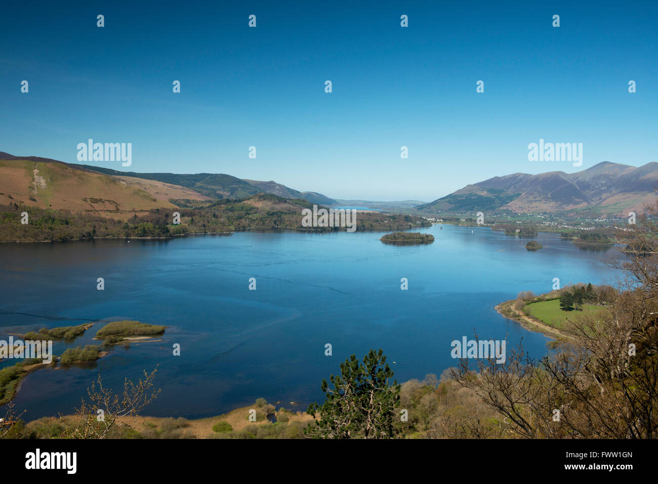 Aerial view derwent water skiddaw hires stock photography and images