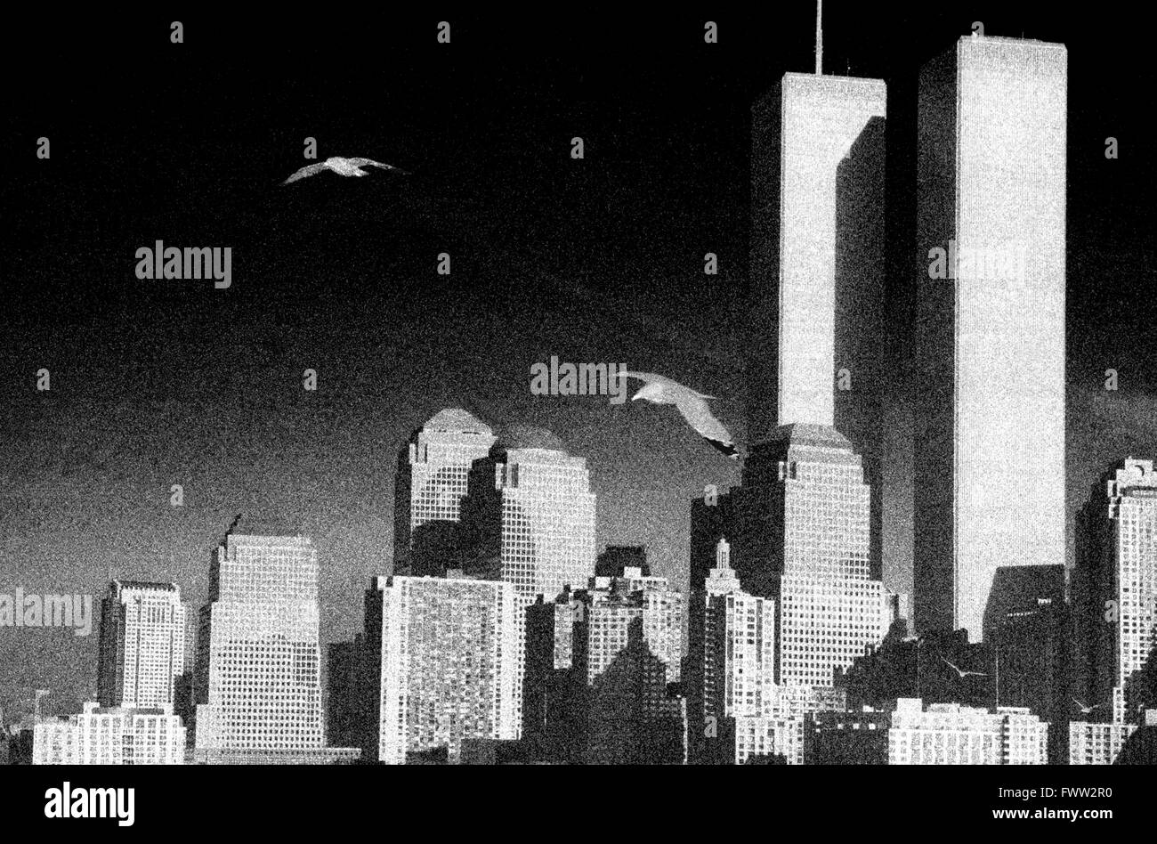 World trade center twin towers Black and White Stock Photos & Images ...