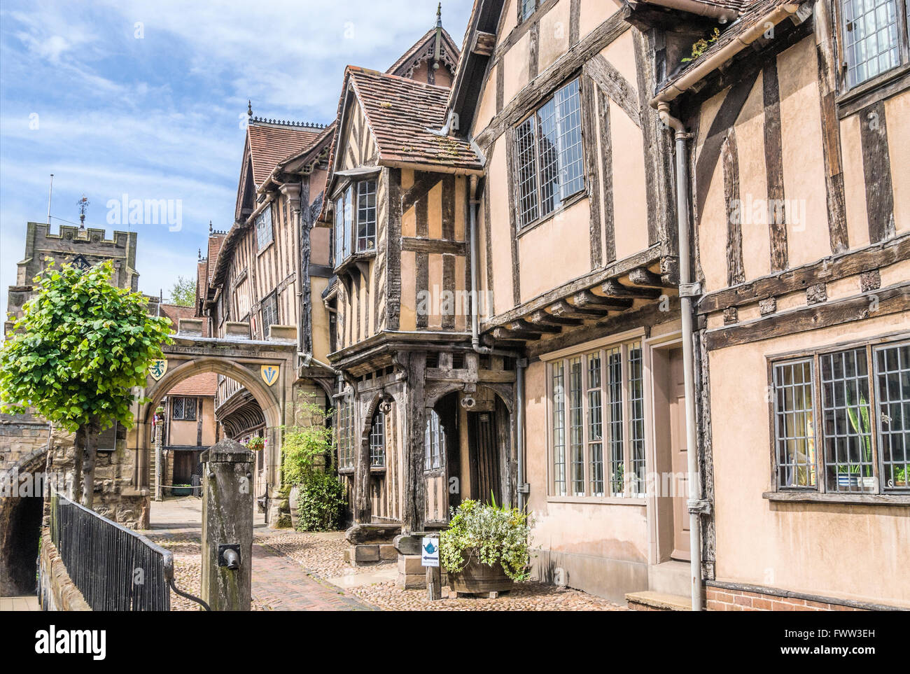 Lord Leycester Hospital in Warwick a medieval county town of Warwickshire, England, UK Stock Photo