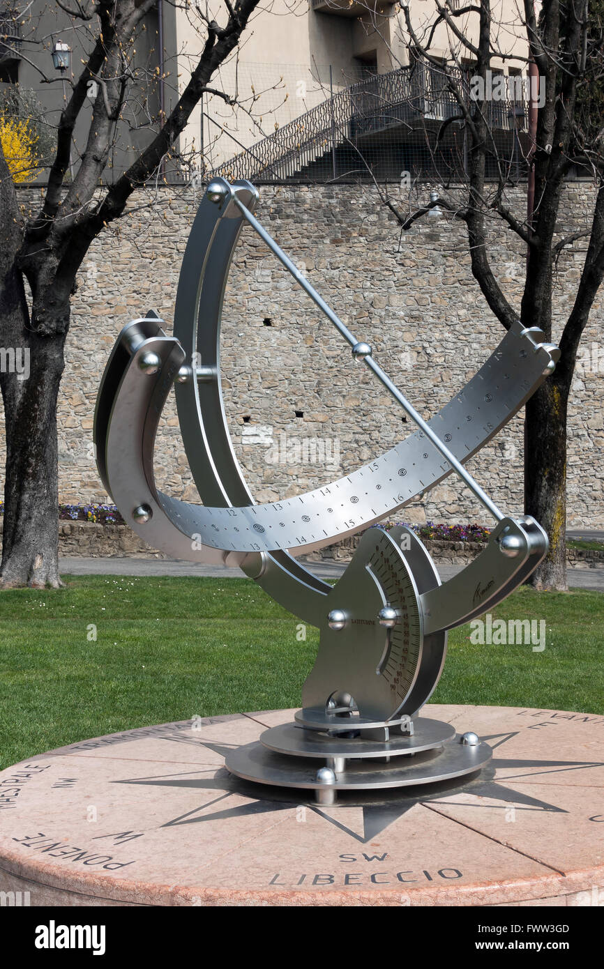 Modern Sundial in Bergamo Stock Photo Alamy