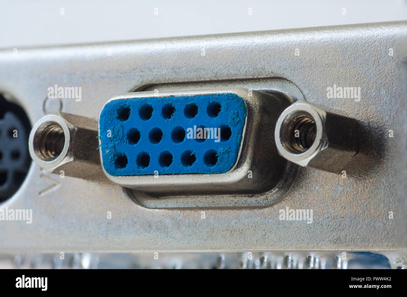 PC Mainboard Connector of VGA video port, closeup Stock Photo
