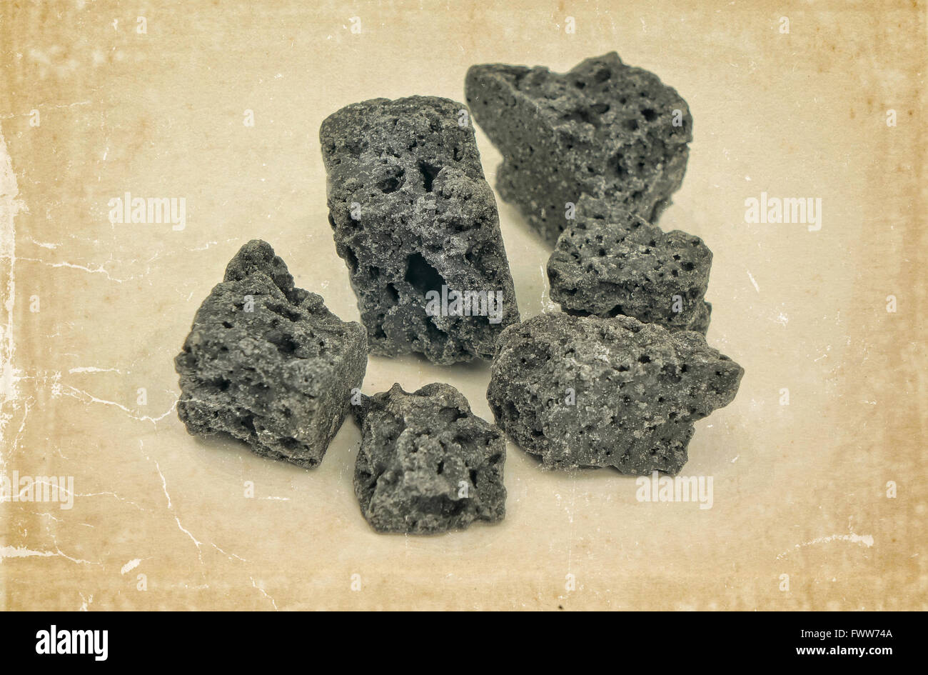 Sweet coal closeup isolated on vintage background Stock Photo