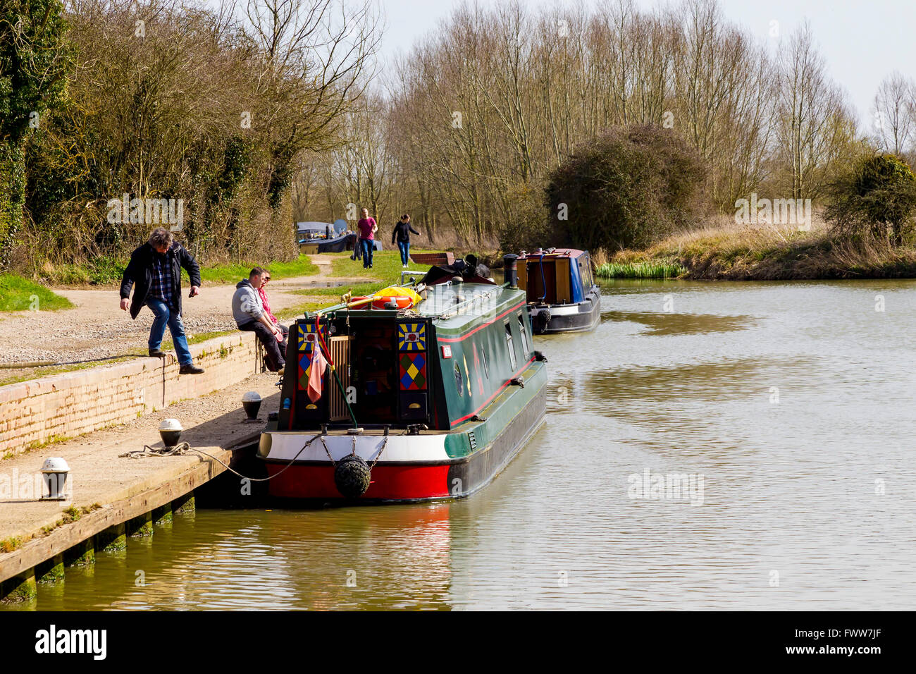 Locks near no 9 slipway on the Grand Union Canal, Northamptonshire. Stock Photo