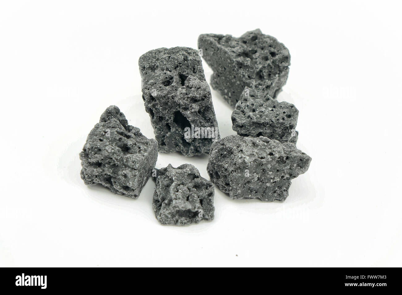 Sweet coal closeup isolated on white background Stock Photo