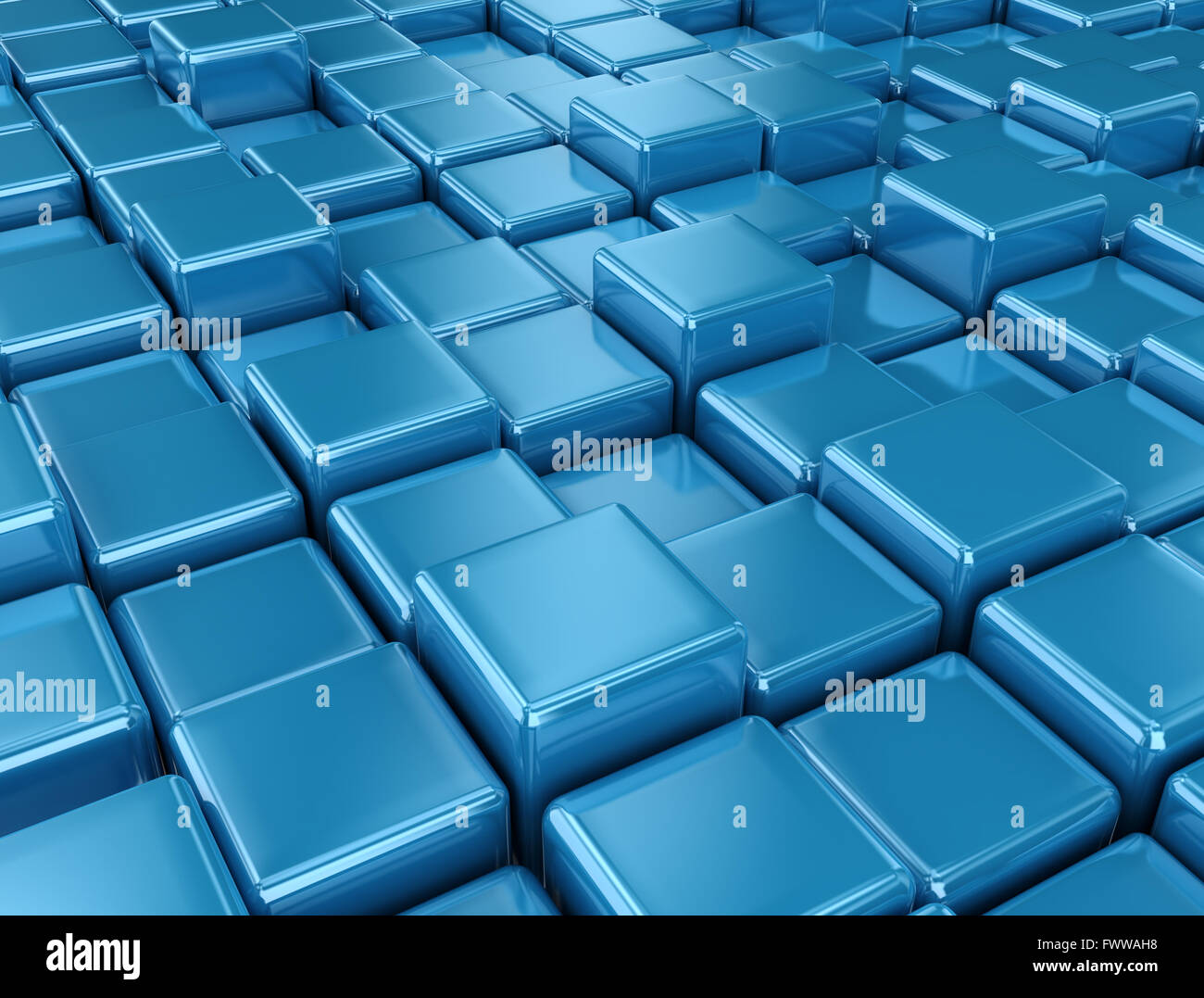 Abstract digital background. Blue cubes 3d Stock Photo