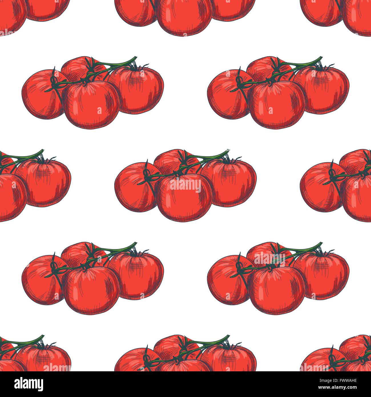 Seamless tomato pattern Stock Vector Images - Alamy