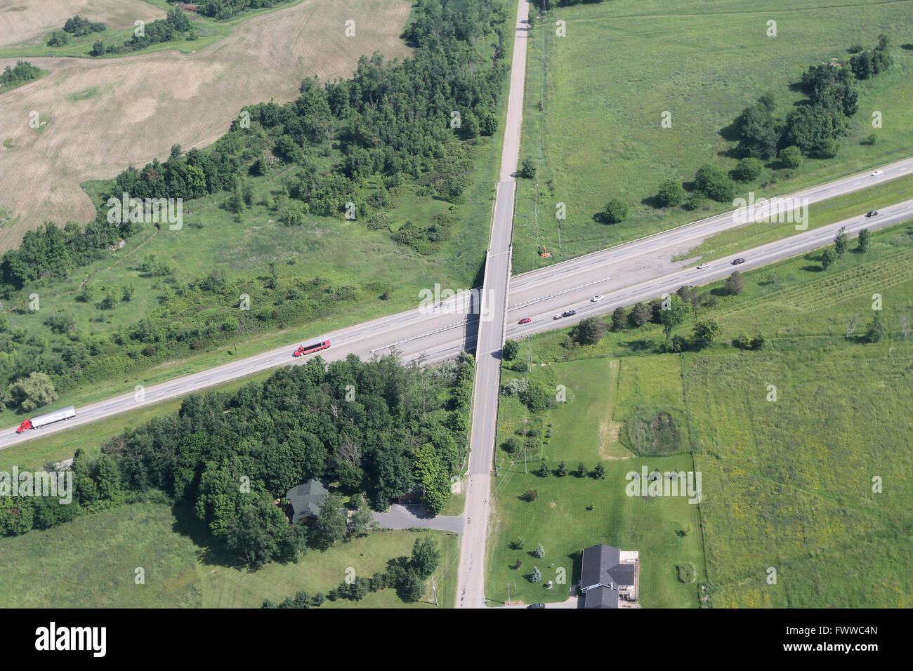 High 401 near Kingston, Ont., on June 28, 2014 Stock Photo