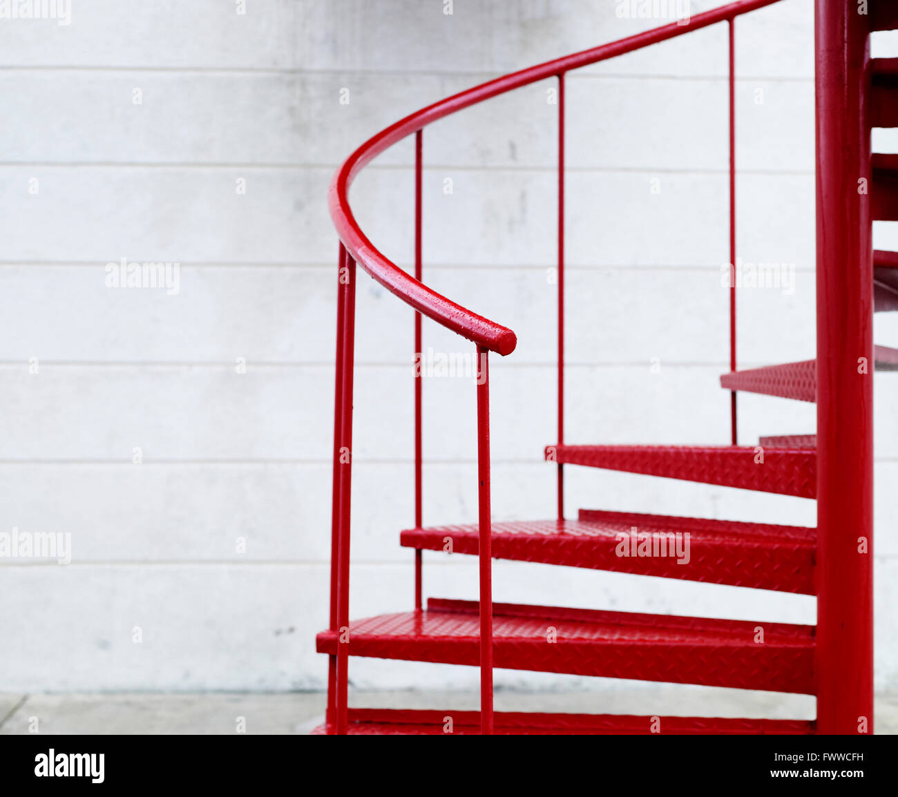 red spiral staircase Stock Photo