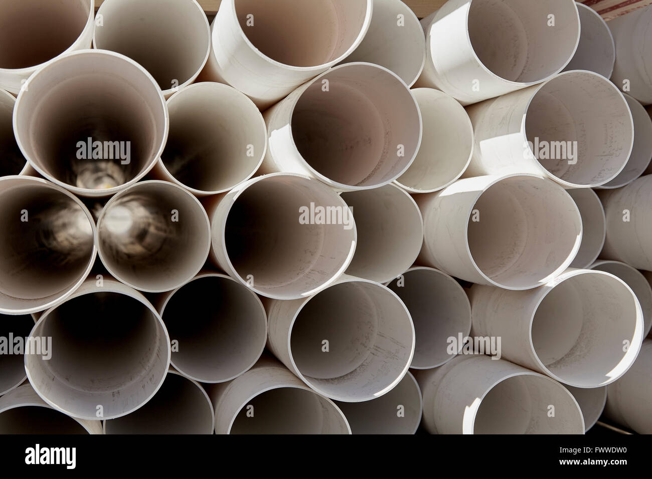 plastic pipe tubing abs pvc for building construction industry Stock Photo