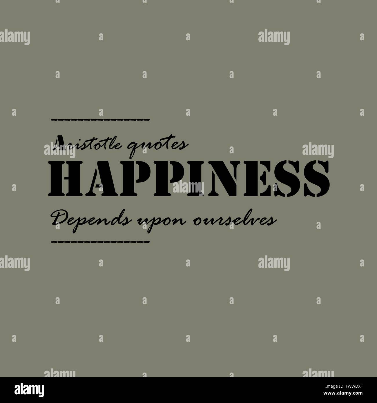 Happiness depends upon ourselves. Stock Vector