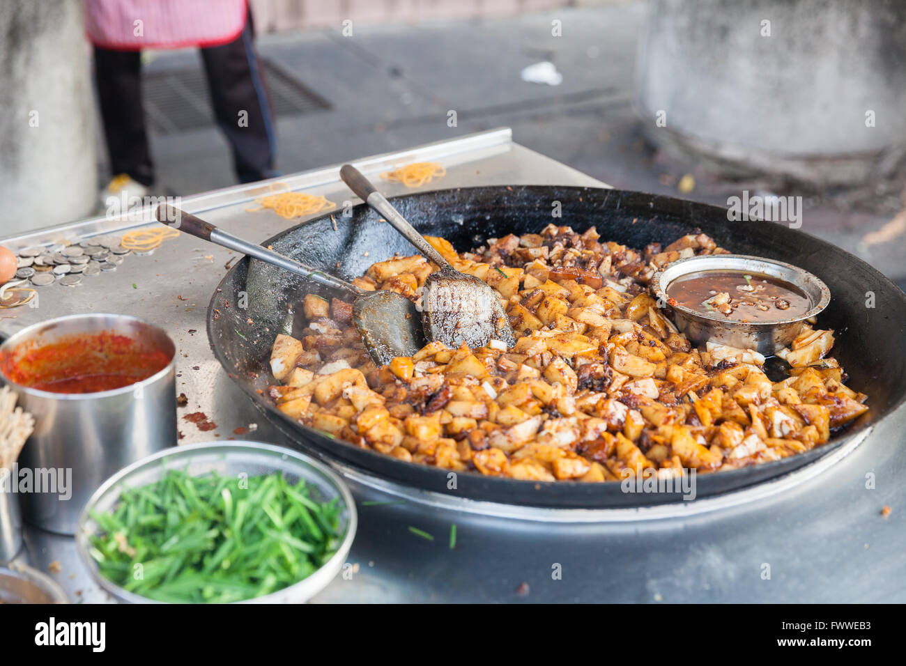 Street food at Kimberly Street Food Night Market. George Town, Penang
