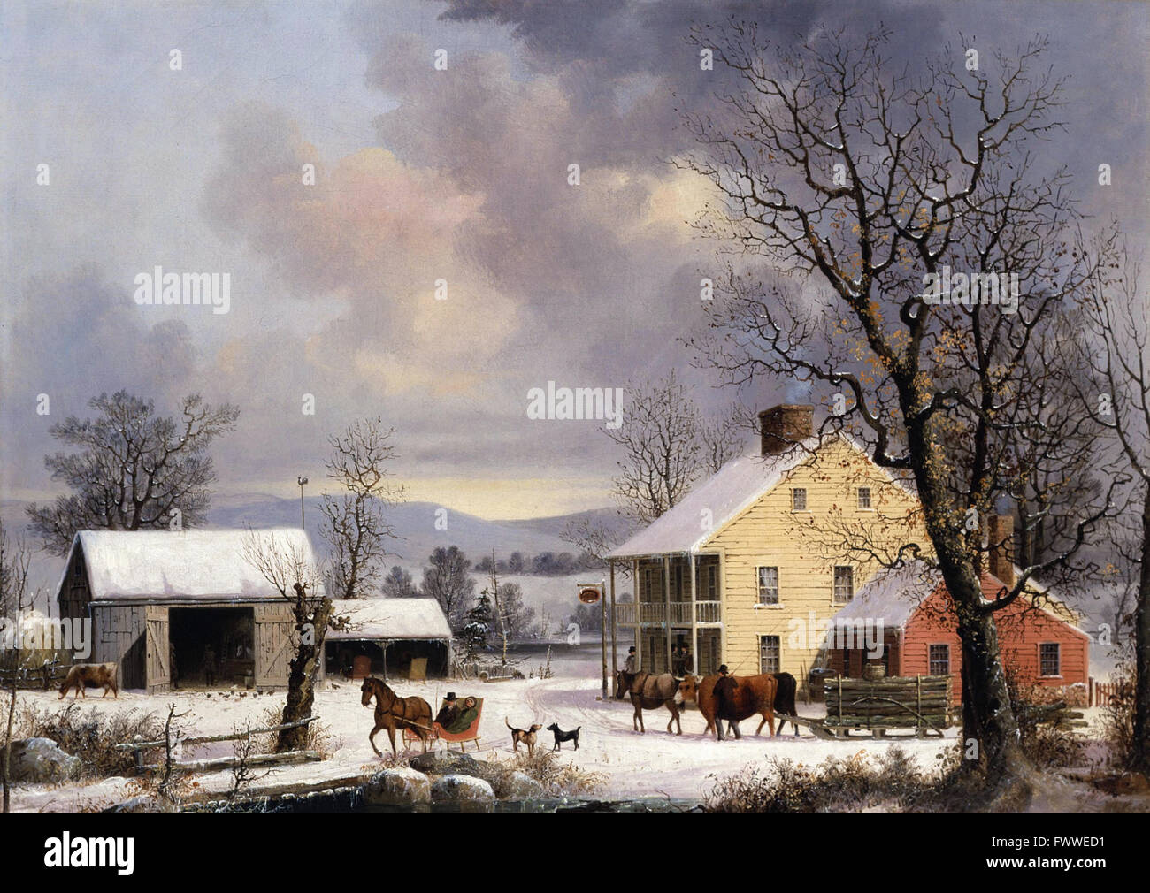 George Henry Durrie - Winter in the Country - de Young Museum Stock Photo