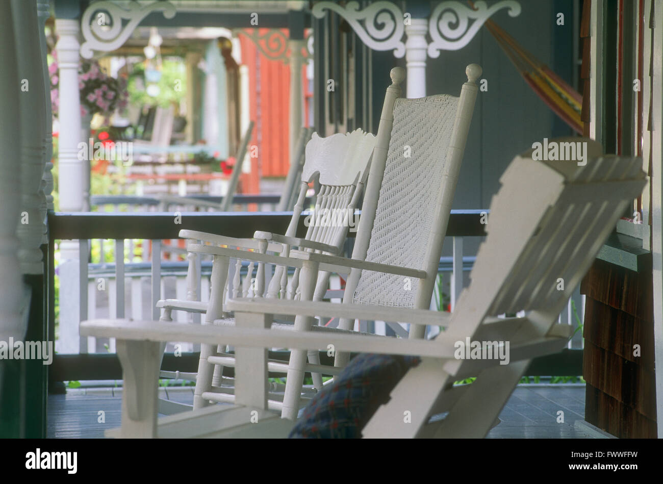 Rocking chairs on the deck hi-res stock photography and images - Alamy