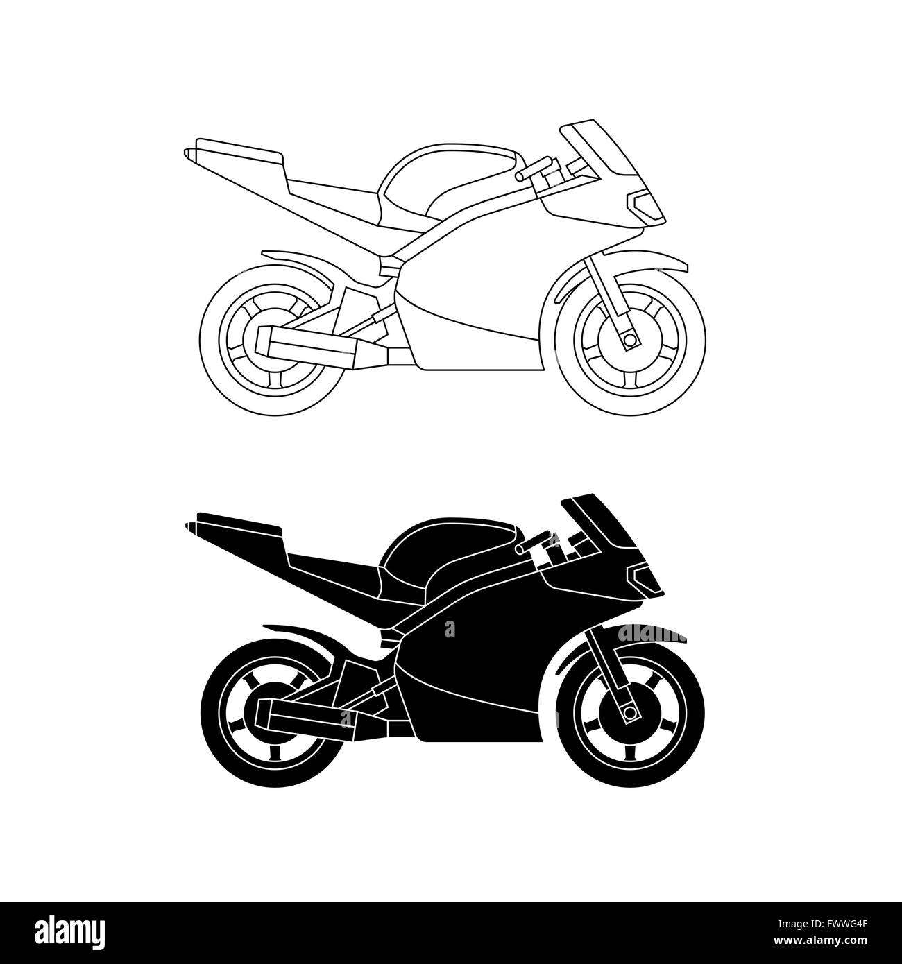 Sport bike line illustration Stock Vector Image & Art - Alamy