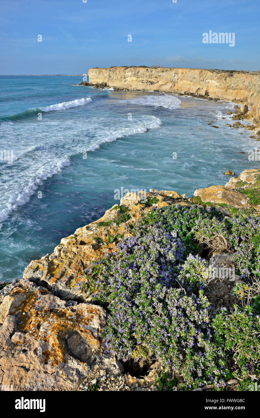Rocky coast at Mari Ermi, Oristano, Sardinia, Italy Stock Photo