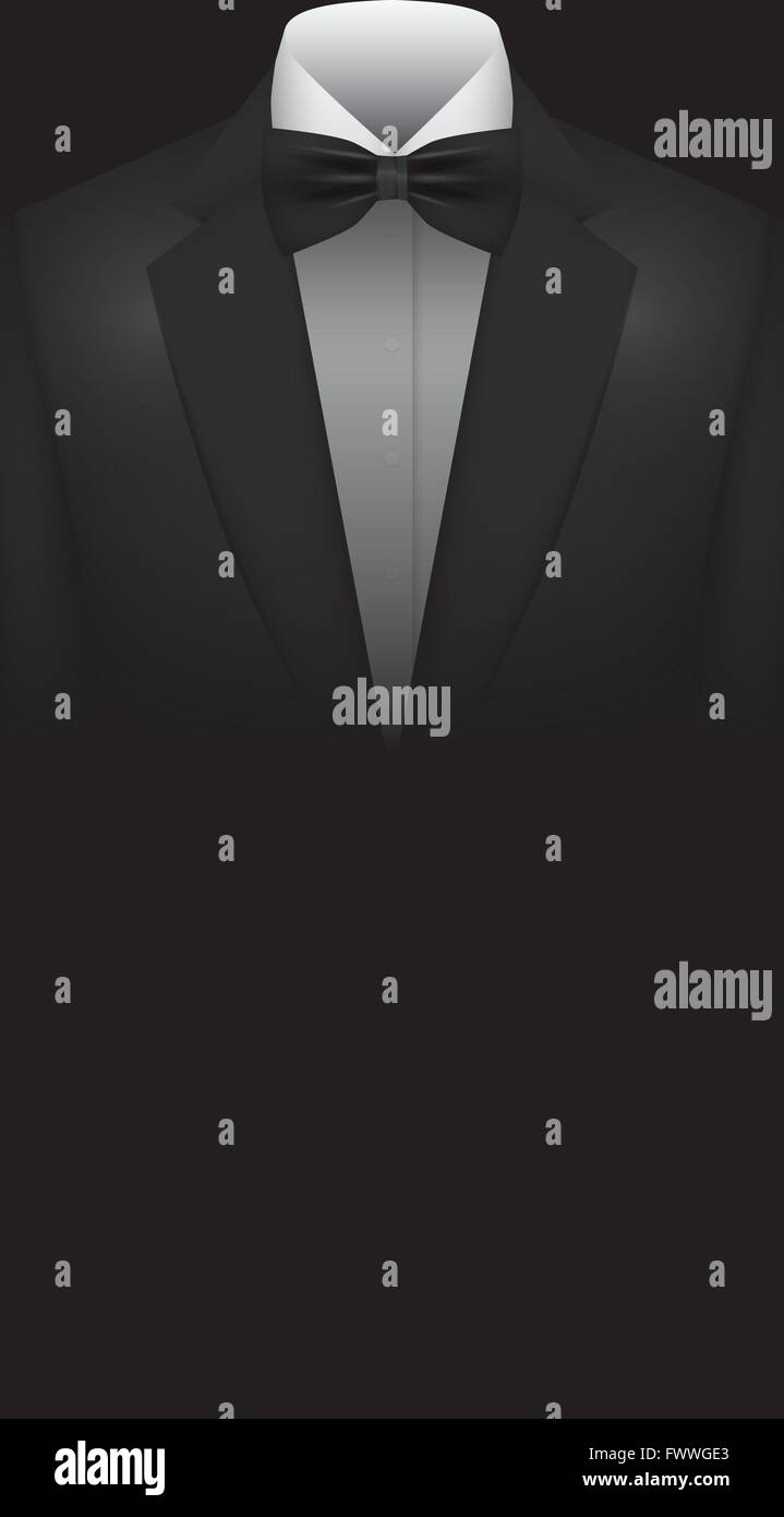 Illustration Vector Graphic Suit with Bow Tie and copyspacefor the ... - Best Graphic Design Work Tied To A Suit