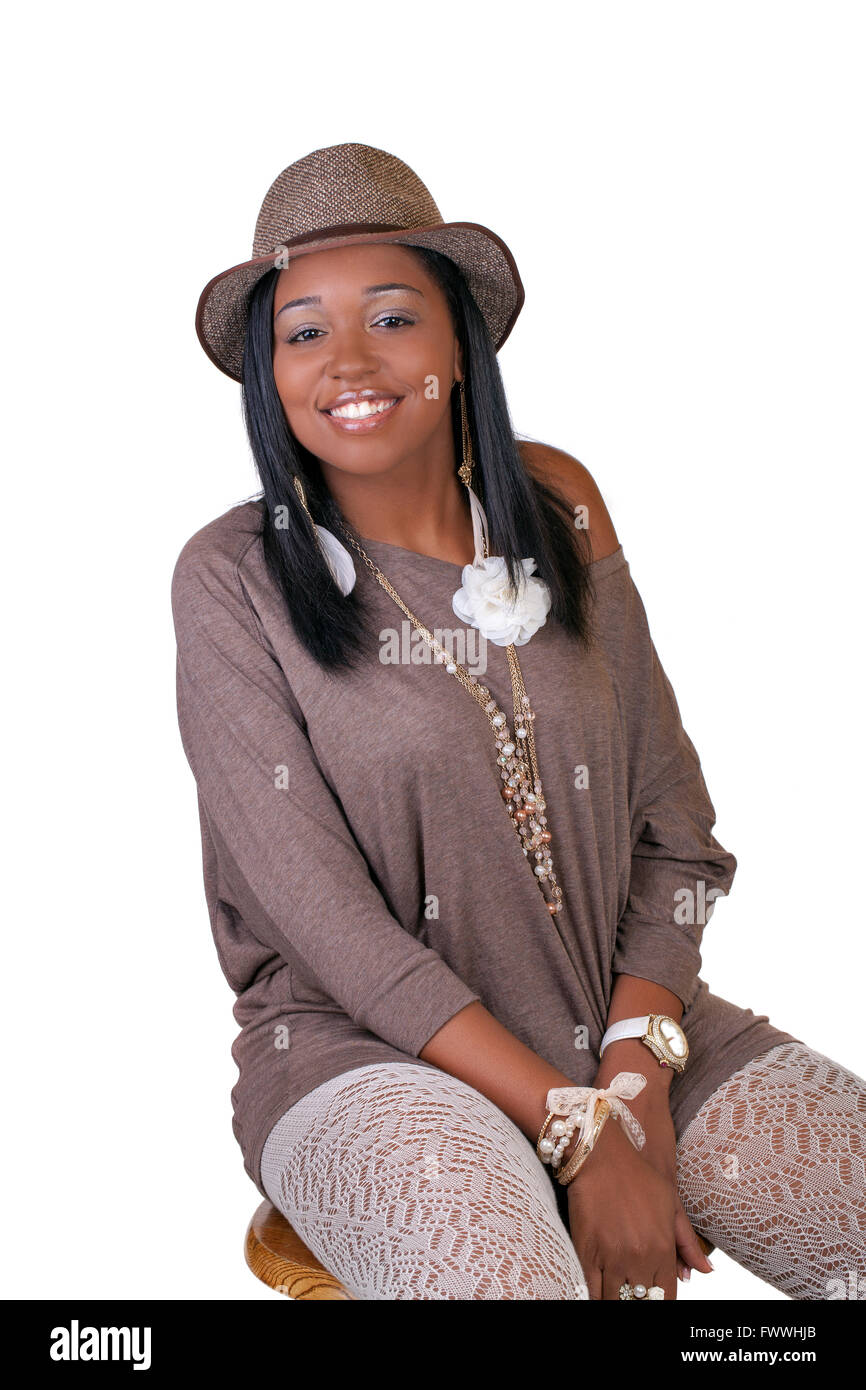 Young Attractive Black Woman White 