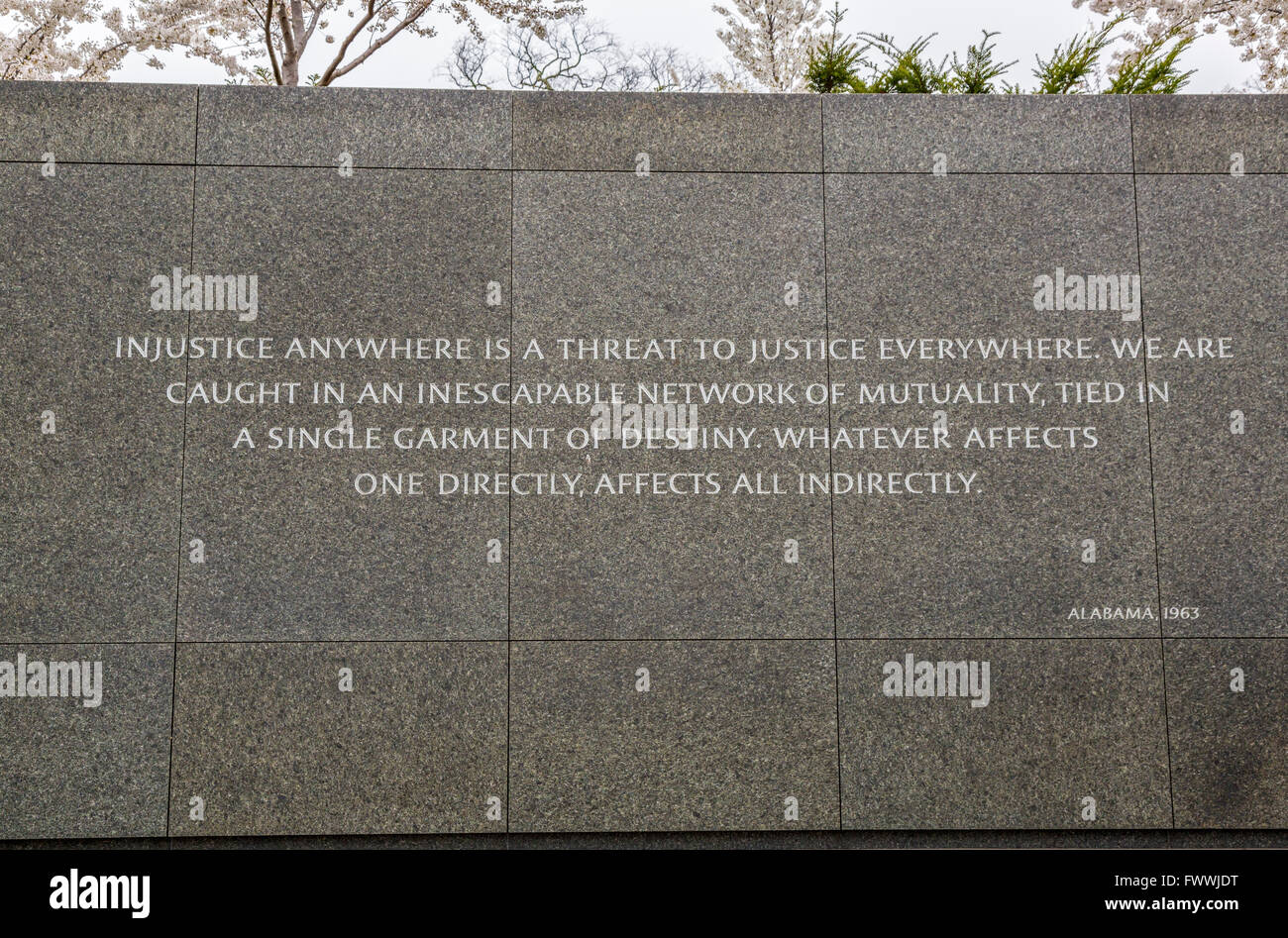 Washington, D.C.  Martin Luther King, Jr. Memorial Quotation. Stock Photo