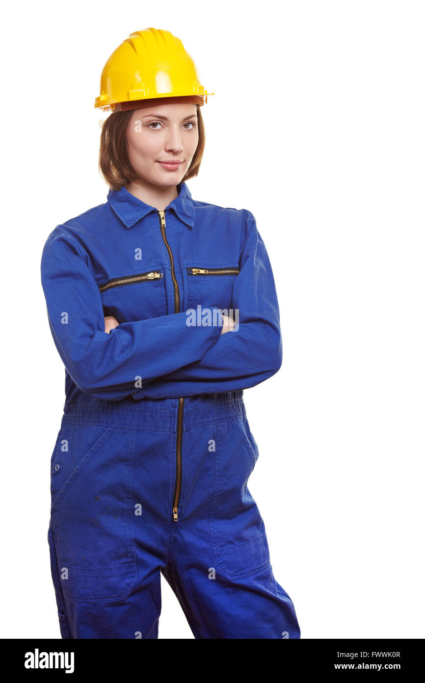 Portrait girl helmet overall hi-res stock photography and images - Alamy