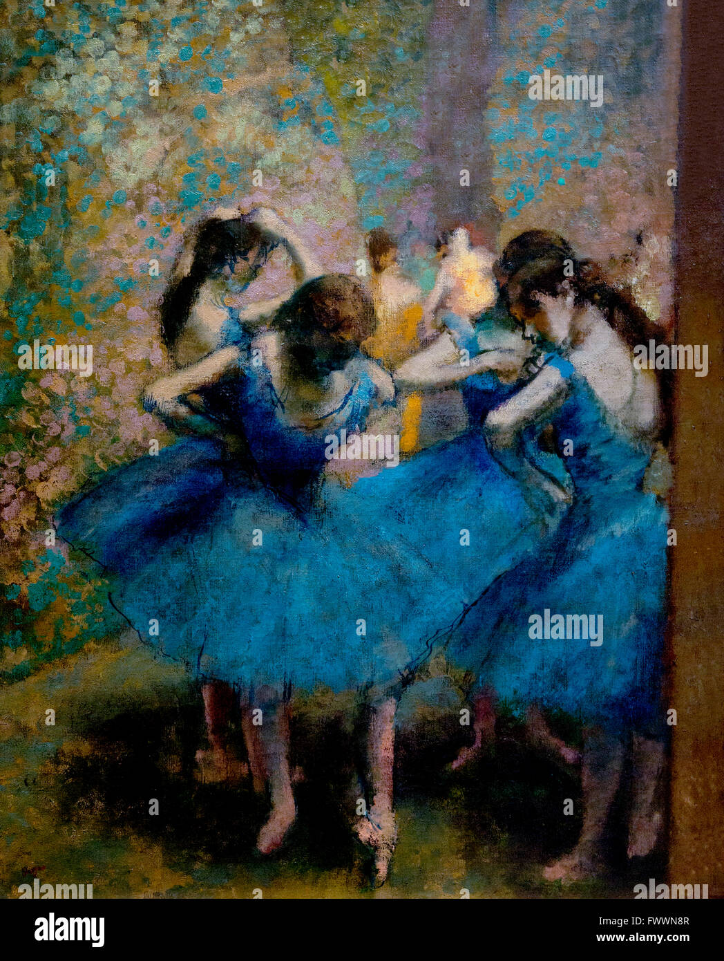 Dancers in Blue, Danseuses Bleues, by Edgar Degas, 1893, Musee D'Orsay, Paris, France, Europe Stock Photo