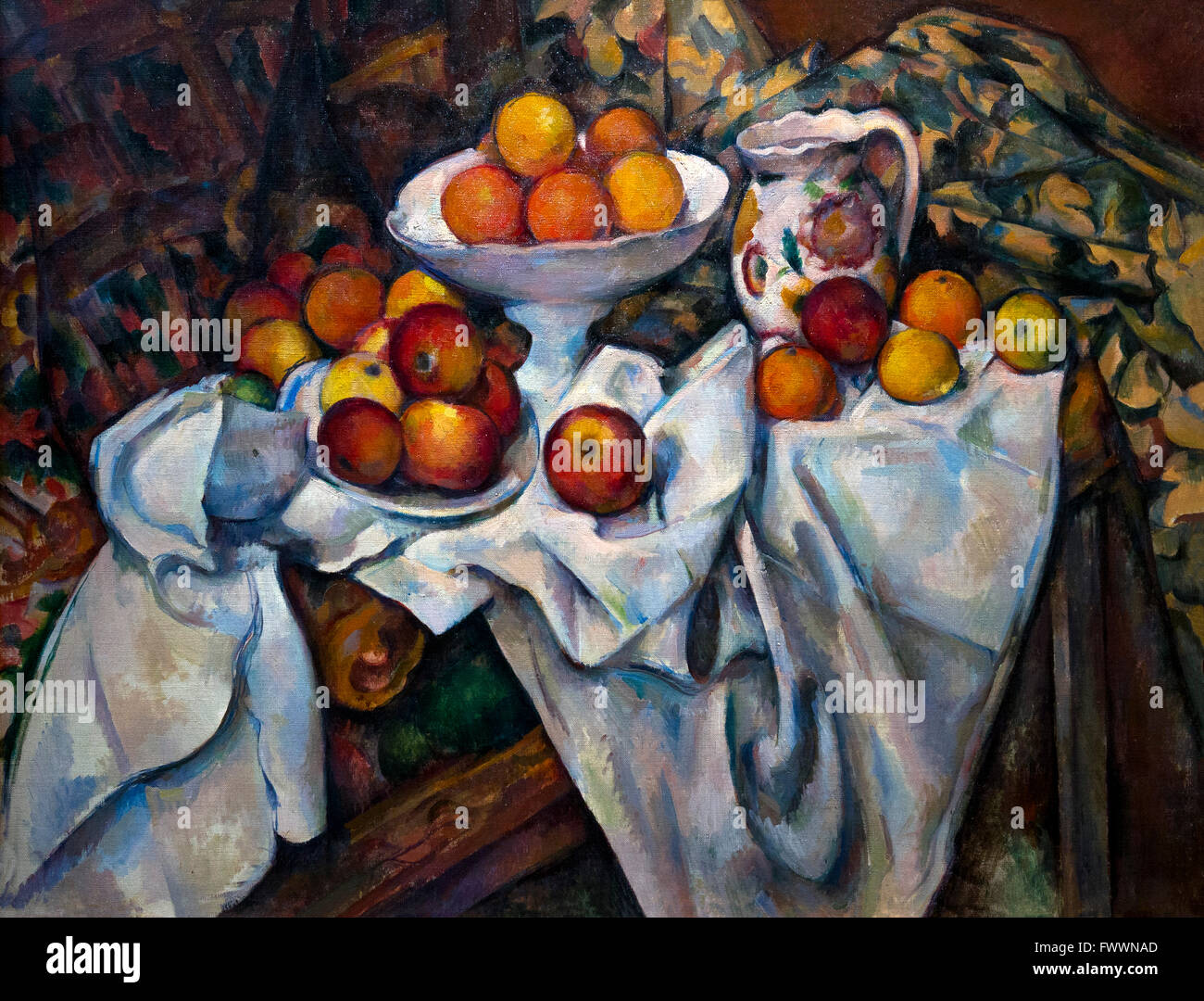 Apples and oranges, Pommes et Oranges, by Paul Cezanne, circa 1899, Musee D'Orsay, Paris, France, Europe Stock Photo