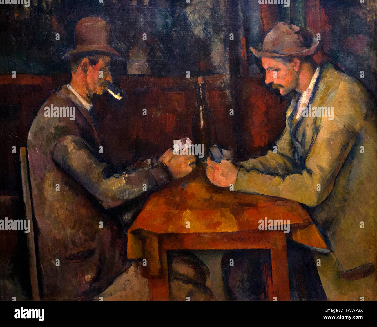 The Card Players, Les Joueurs de Cartes, by Paul Cezanne, 1890-1895, Musee D'Orsay Museum & Art Gallery Paris France Europe Stock Photo