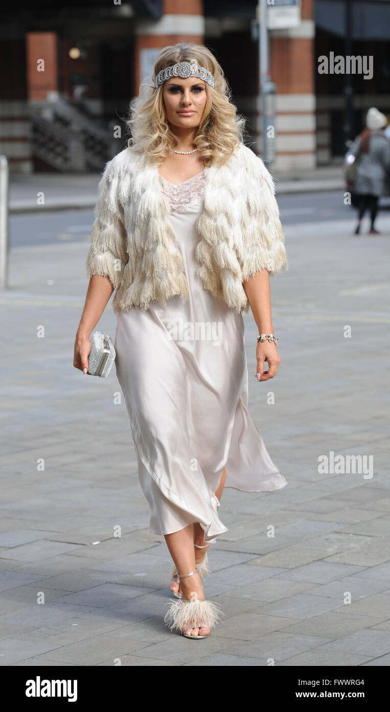 TOWIE cast arrive in costume for the filming of 'The Great Gatsby' in  London Featuring: Danielle Armstrong Where: London, United Kingdom When: 08  Mar 2016 Stock Photo - Alamy