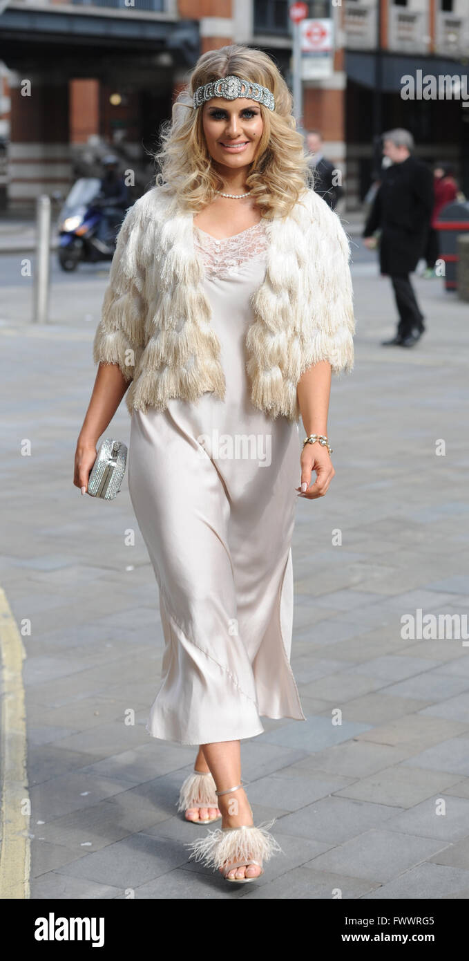 TOWIE cast arrive in costume for the filming of 'The Great Gatsby' in  London Featuring: Danielle Armstrong Where: London, United Kingdom When: 08  Mar 2016 Stock Photo - Alamy
