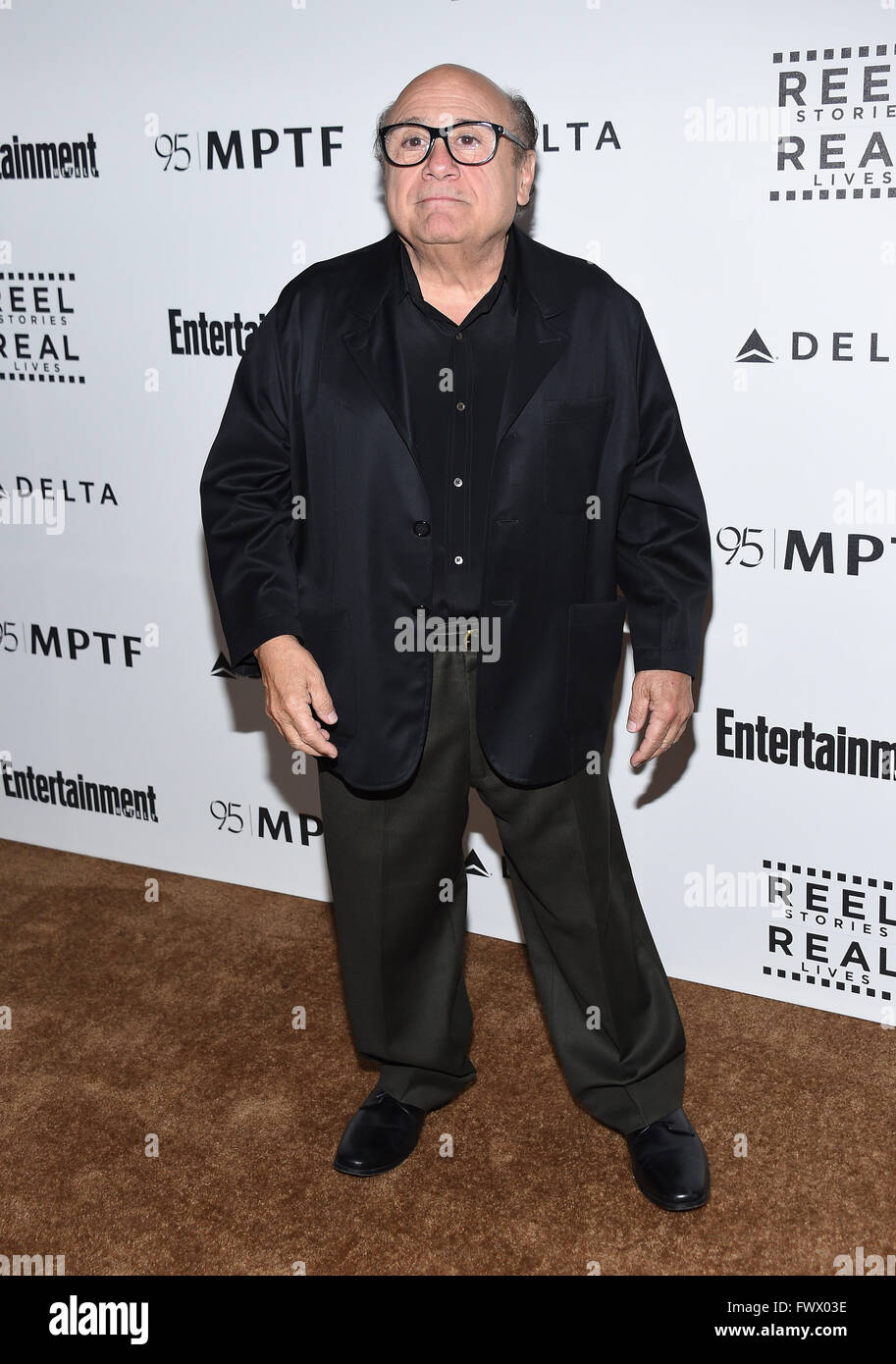 Hollywood, California, USA. 7th Apr, 2016. Danny DeVito arrives for the 5th Annual Reel Stories, Real Lives Benefiting MPTF at Milk Studios. Credit:  Lisa O'Connor/ZUMA Wire/Alamy Live News Stock Photo