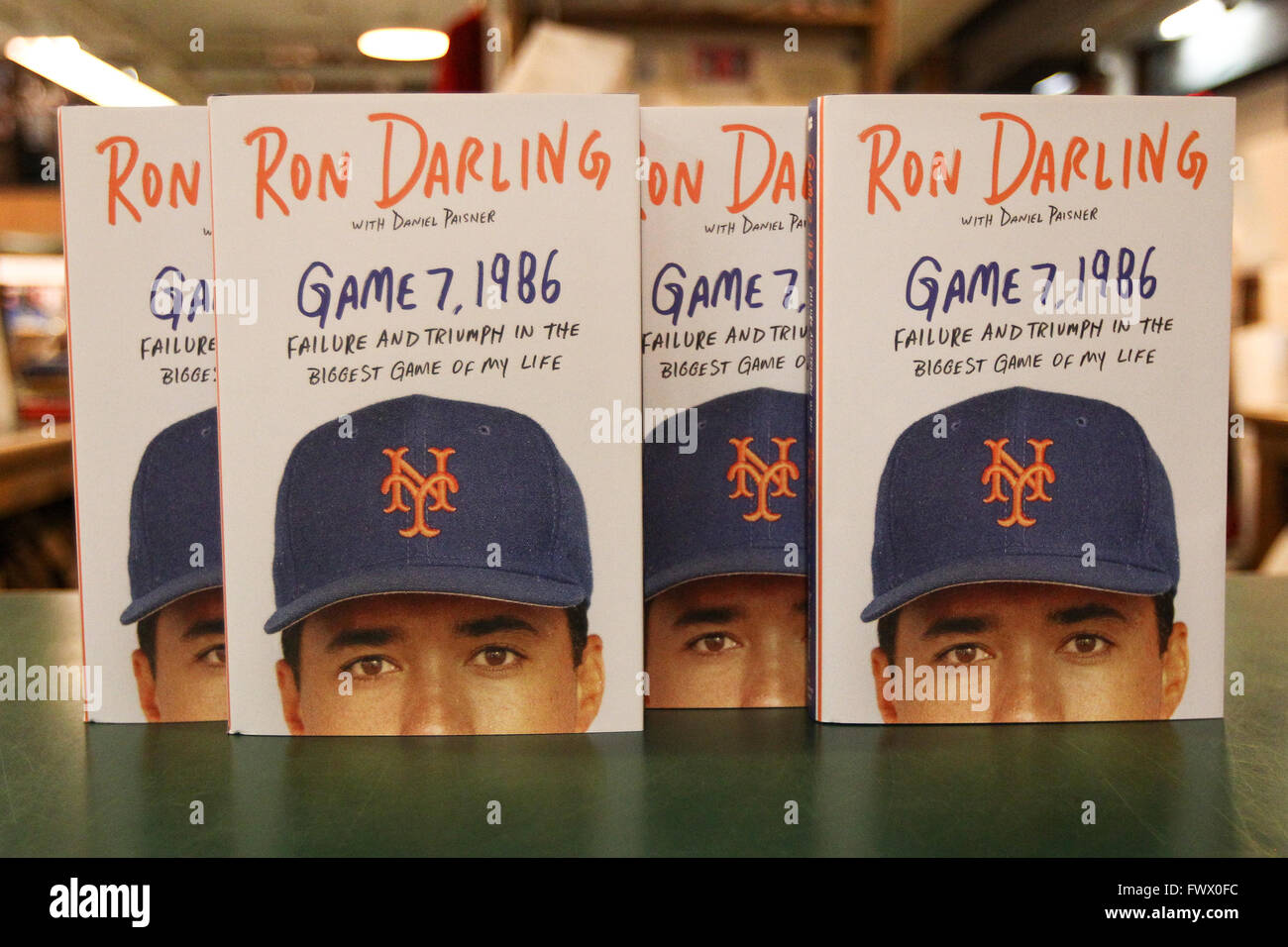 Huntington, New York, USA. 6th April, 2016. Former New York Mets pitcher Ron Darling signs his book 'Game 7, 1986: Failure and Triumph in the Biggest Game of My Life' at Book Revue on April 6, 2016 in Huntington, New York. Credit:  Debby Wong/Alamy Live News Stock Photo