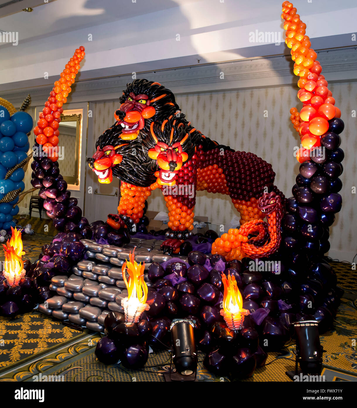 New Orleans, Louisiana USA. 08th Apr, 2016. A balloon sculpture is