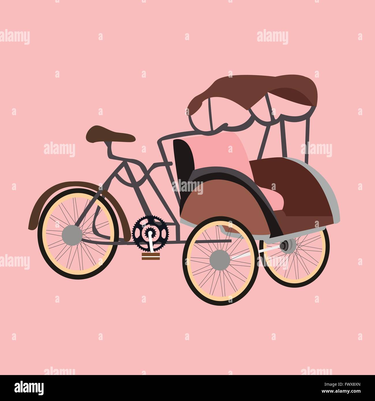 Red cycle rickshaw Stock Vector Images - Alamy