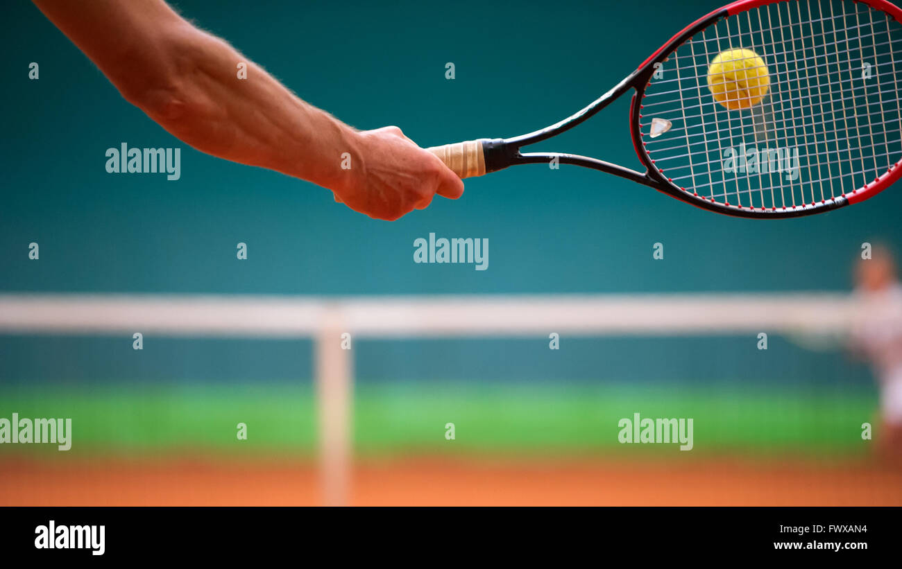 the arm of the tennis teacher Stock Photo Alamy
