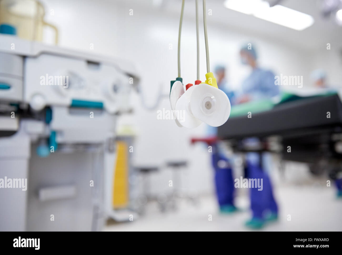 electrodes at hospital ward or operating room Stock Photo Alamy