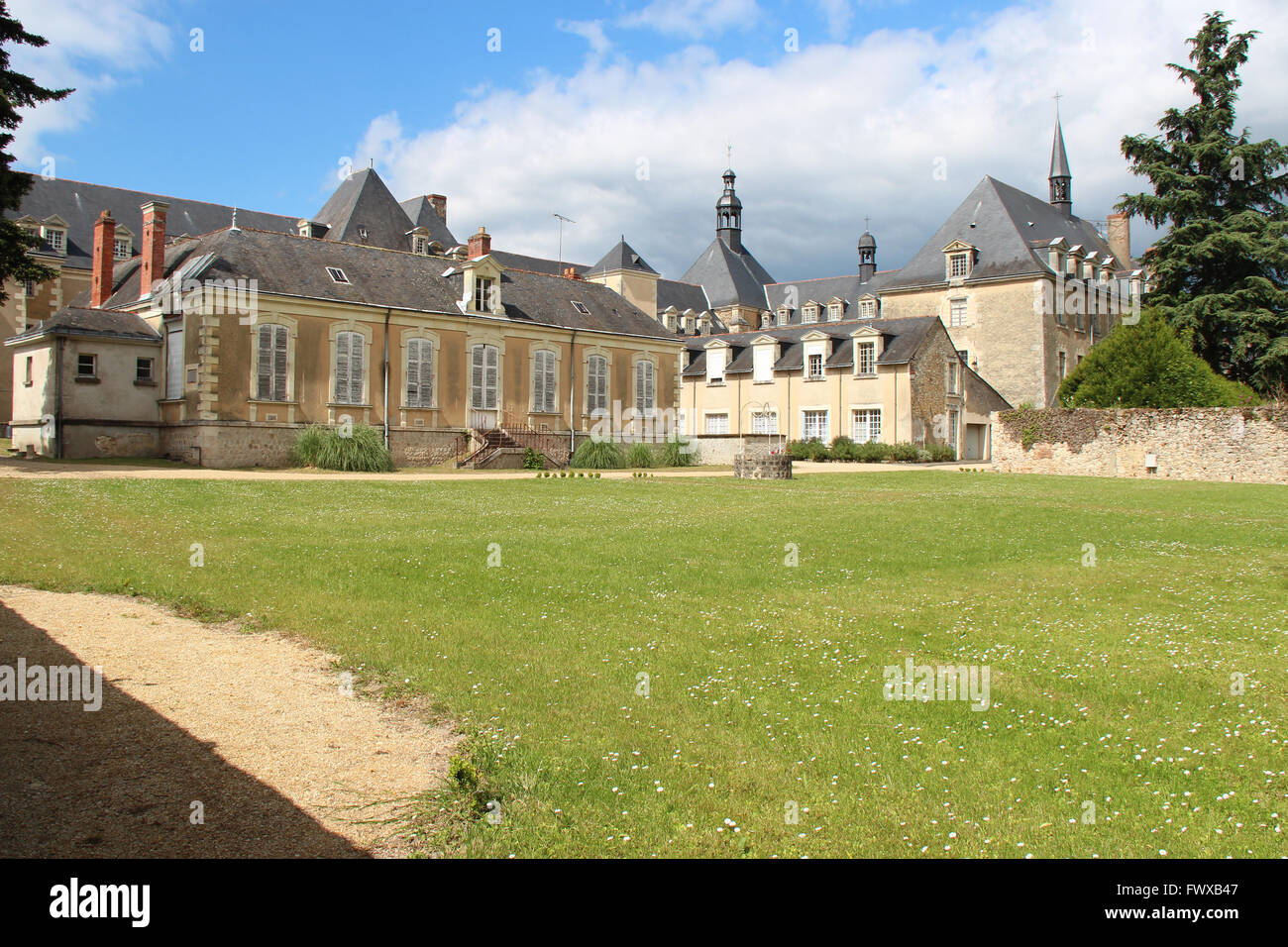 The buildings of an hospice in Baugé (France). Stock Photo