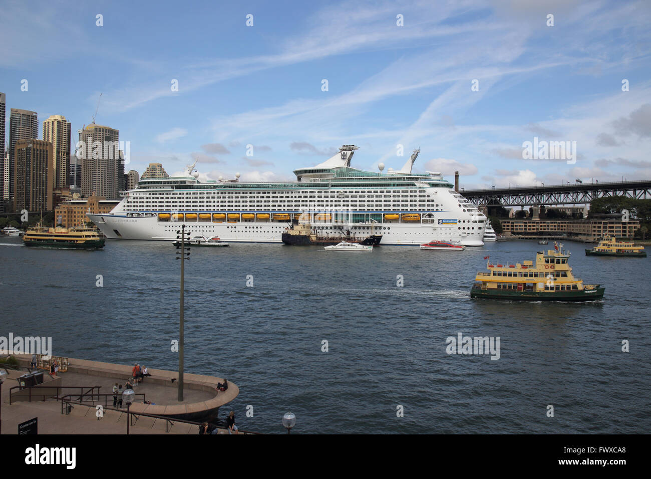 one of many cruise ship moored in sydney harbour australia Stock Photo