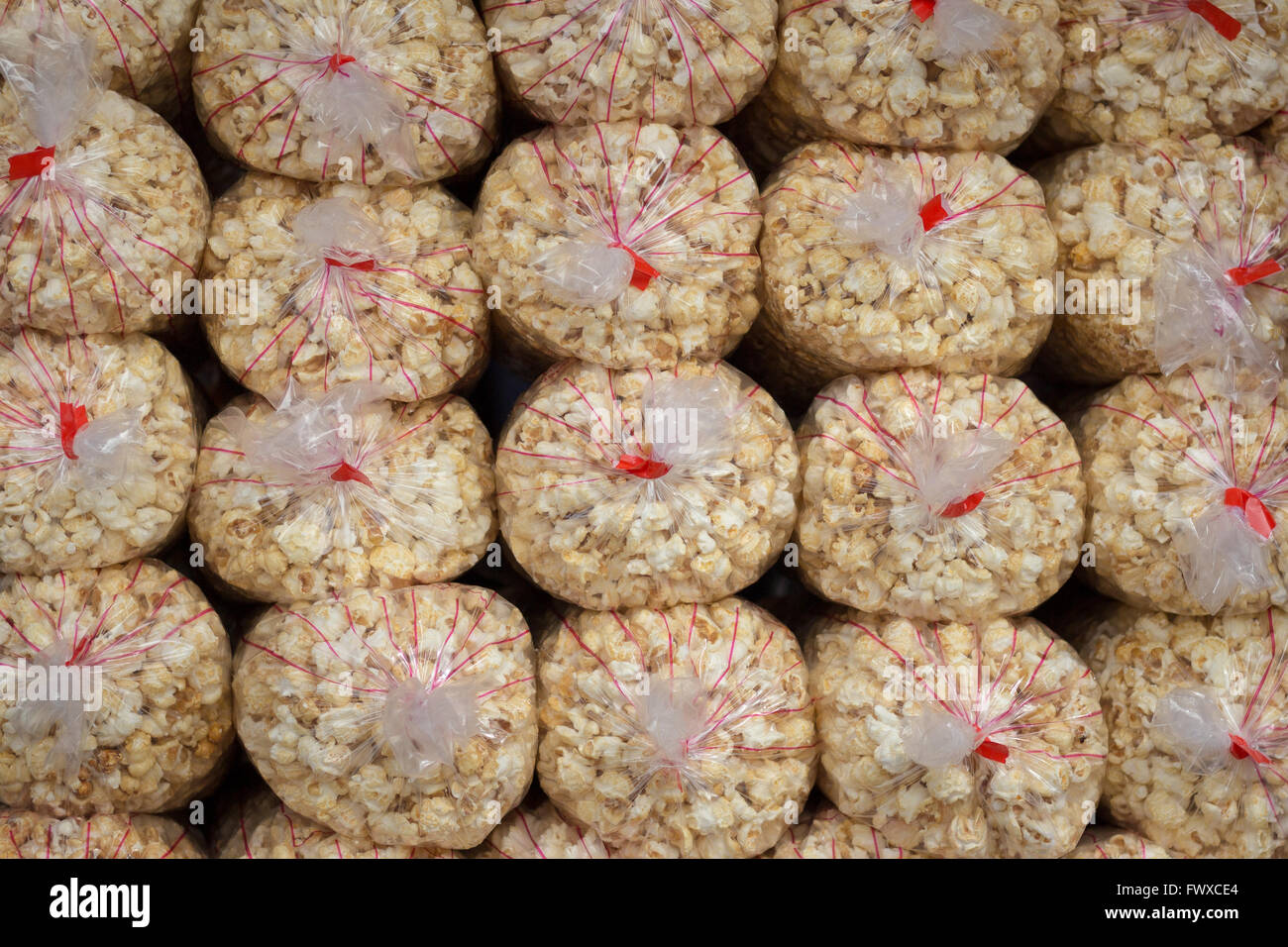 many popcorn bags for sale closeup cinema Stock Photo Alamy