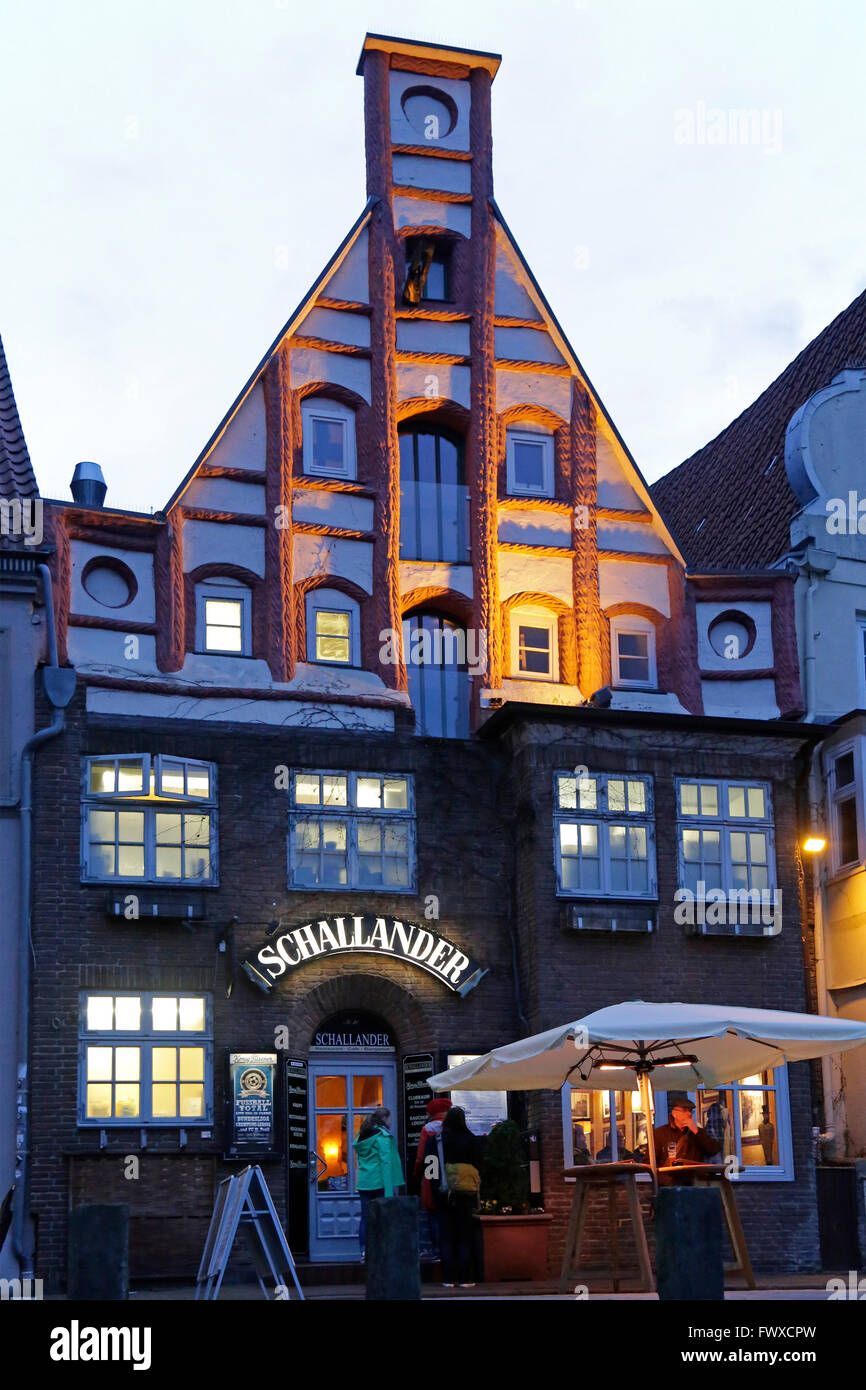 restaurant ´Schallander´, Am Stintmarkt, Lueneburg, Lower Saxony, Germany Stock Photo
