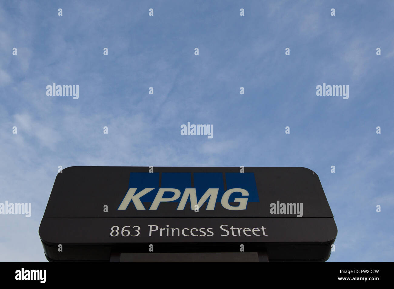 KPMG accounting firm's offices in Kingston, Ont., on March 8, 2016. Stock Photo