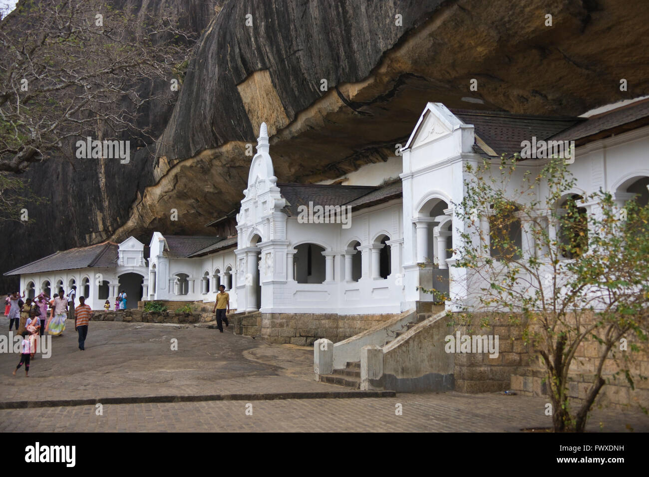 Cave monastery, Golden Temple of Dambulla, UNESCO World Heritage site, Sri Lanka Stock Photo