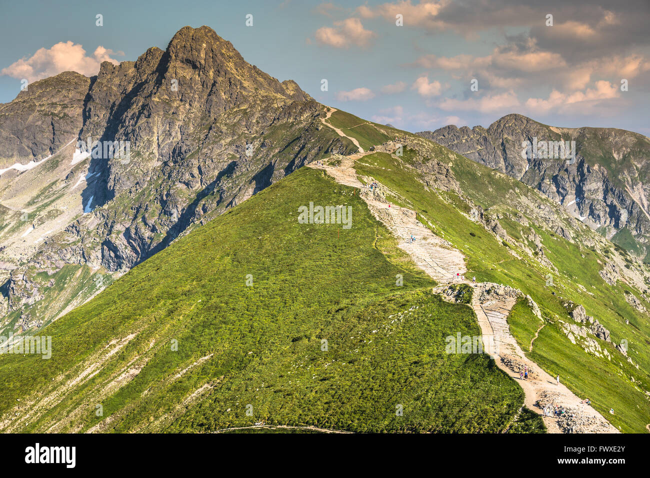 Summer Tatra Mountain, Poland, view from Kasprowy Wierch to Swinica mount. Stock Photo
