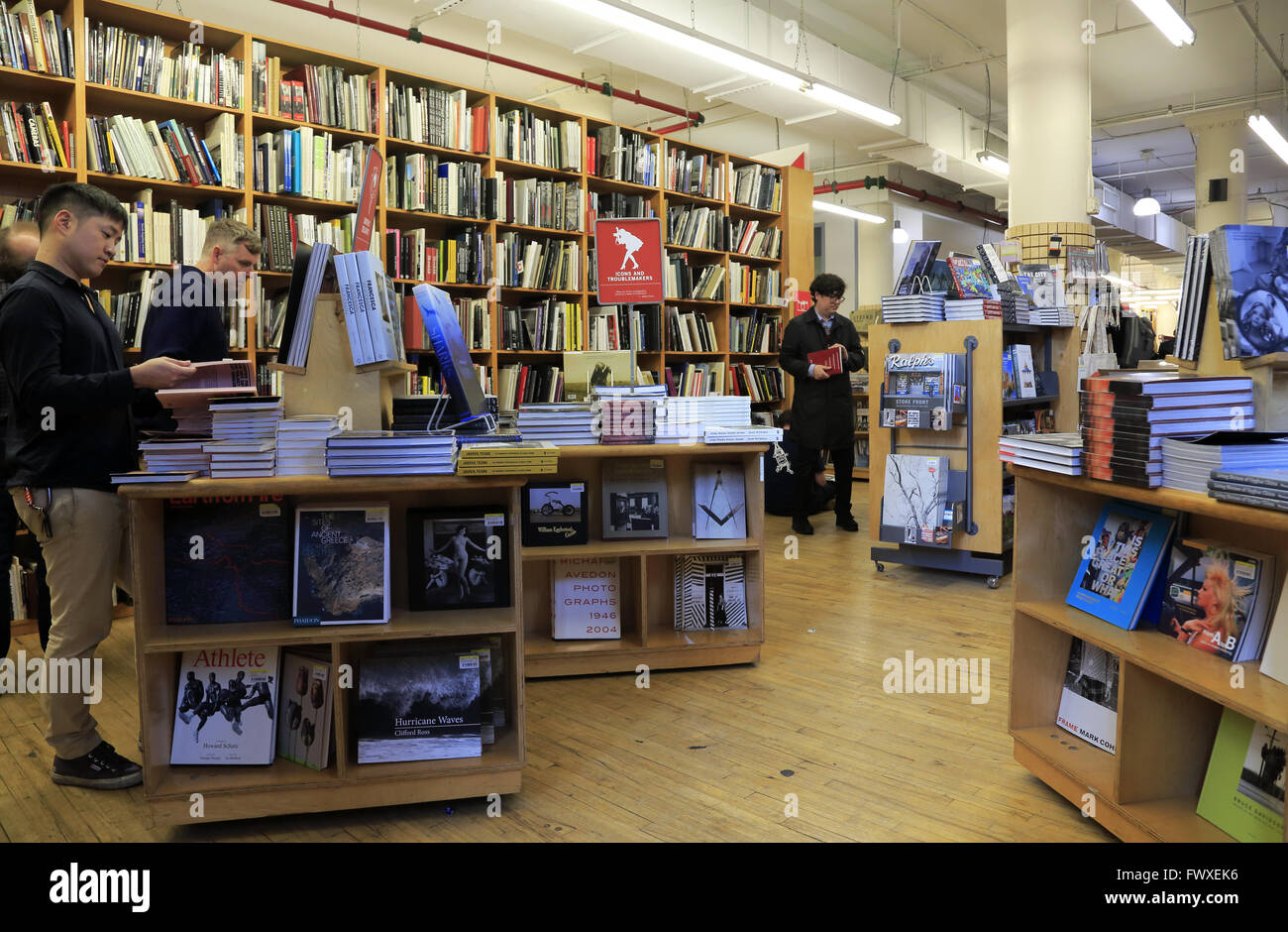 Interior view of famous Strand Bookstore in Greenwich Village