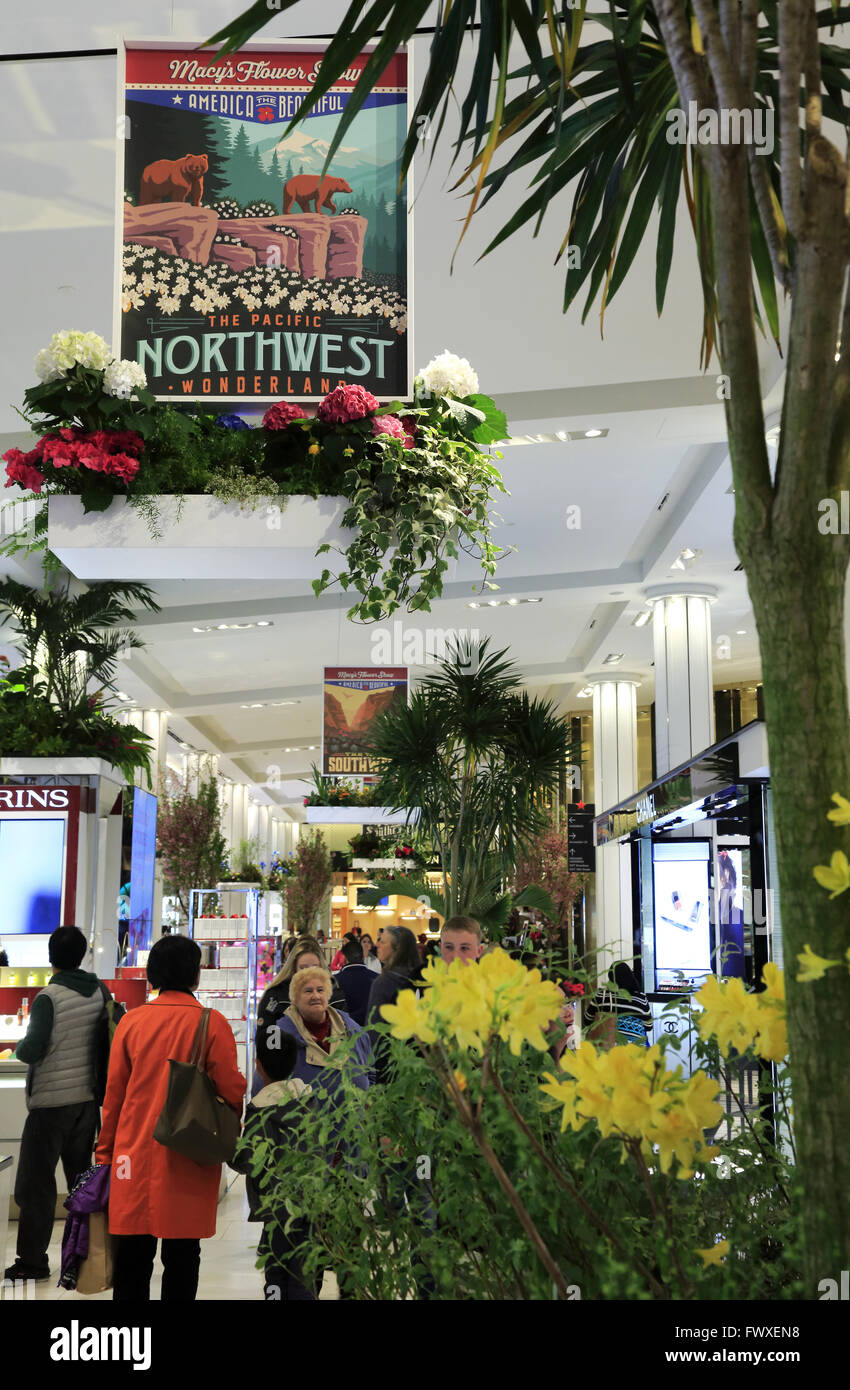 Annual Macy's Spring Flower Show in Macy's department store in Herald