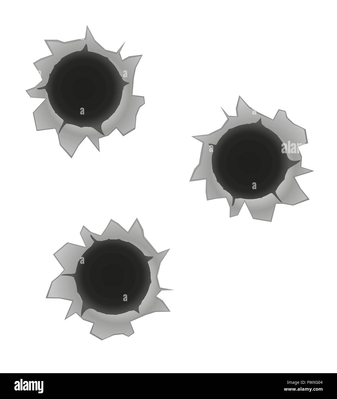 bullet holes vector illustration isolated on white background Stock ...