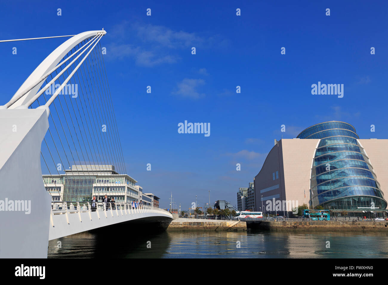 Samuel Beckett Bridge, River Liffey, Dublin City, County Dublin, Ireland, Europe Stock Photo